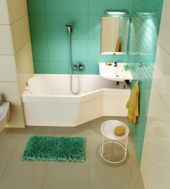 дизайн ванной в зеленгом цвете