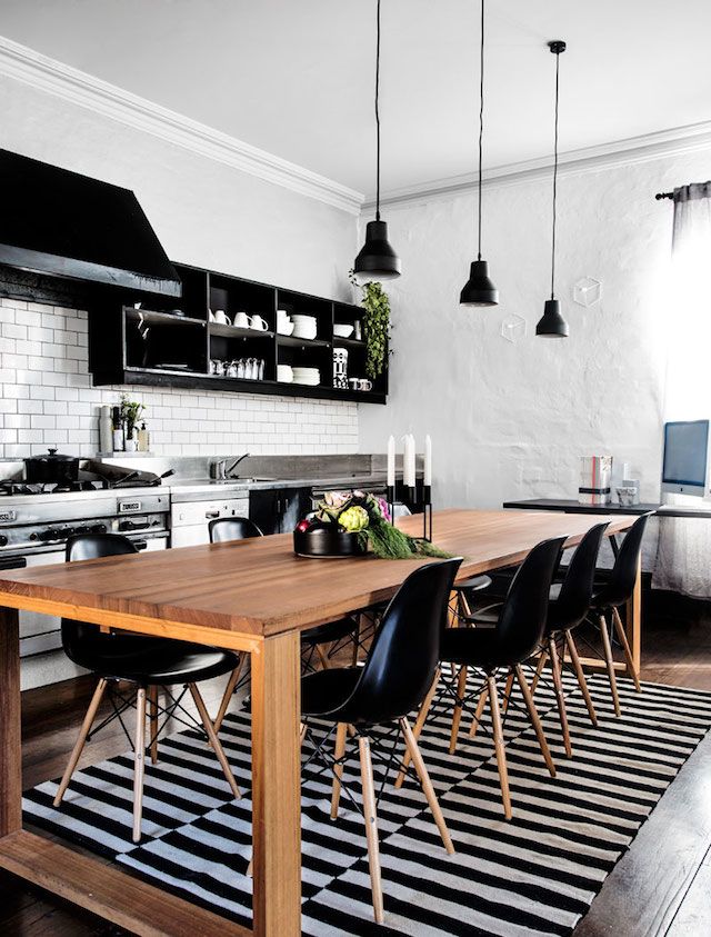 Black and white youth kitchen design