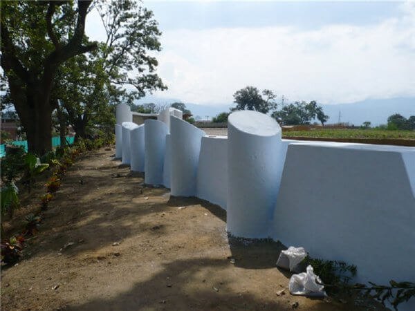 plastic bottle fence