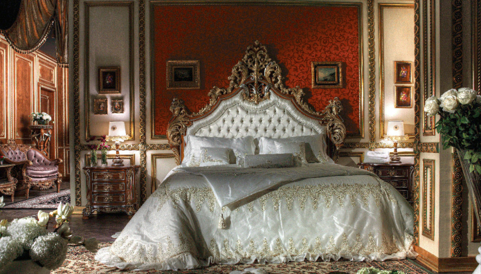 интерьер спальни в стиле барокко