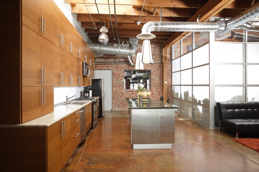 Modern kitchen with industrial loft style