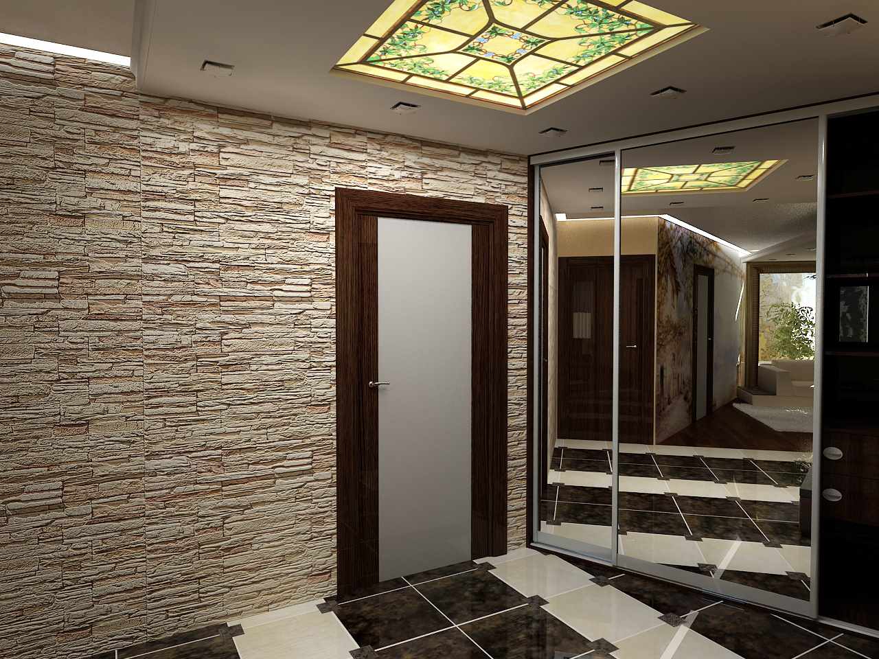 пример красивого дизайна коридора