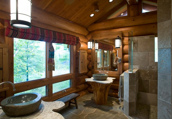 Log Home Design Bedroom