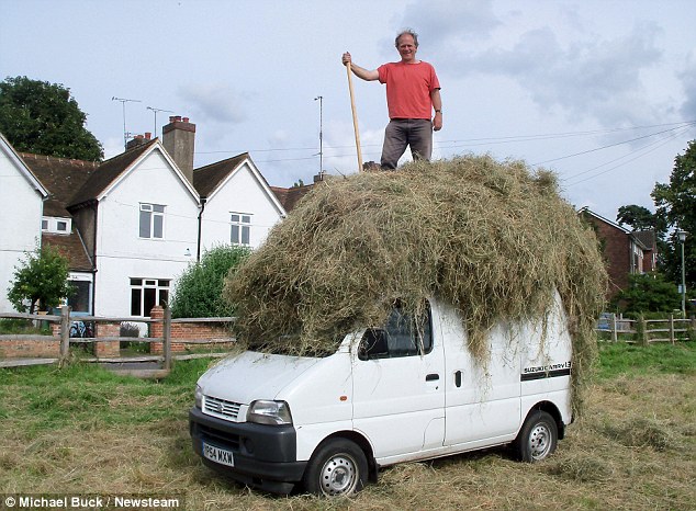 A delivery of straw which helped to make the mixture to create the cob house