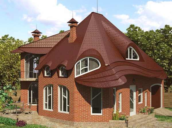 Нестандартный дизайн крыши частного дома