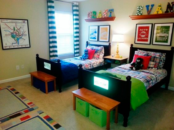 дизайн детской комнаты для двух разнополых детей с фото 7
