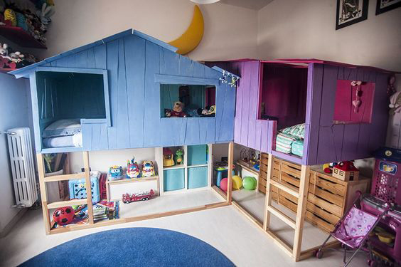 дизайн детской комнаты для двух разнополых детей с фото 3