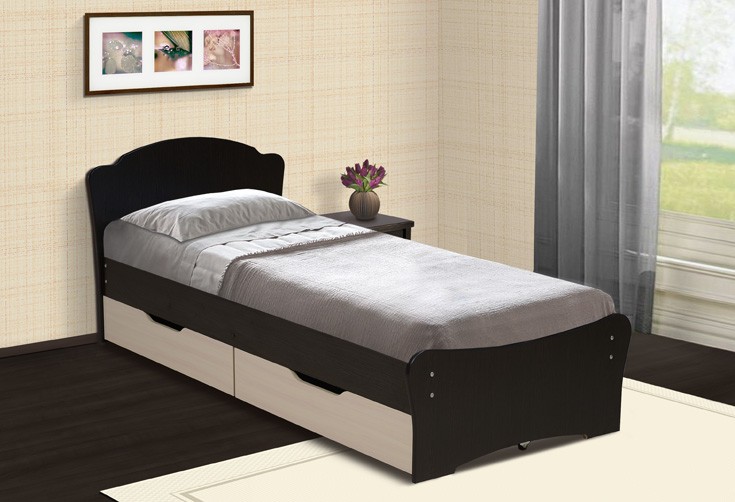 Интерьер спальни с односпальной кроватью