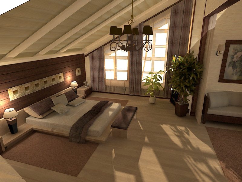 Отделка современными материалами и удачный декор создадут нам спаленку в городском стиле.