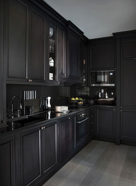 дизайн черных кухонь
