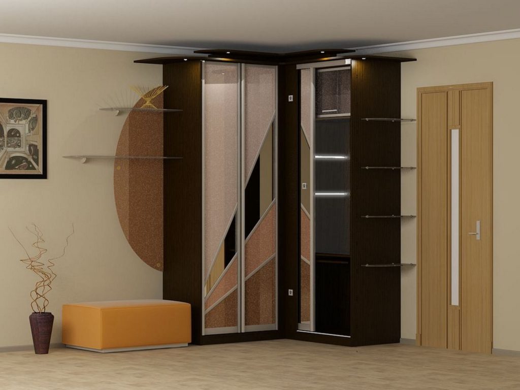 Встроенный угловой шкаф в коридор