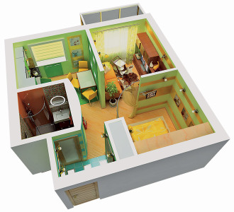 проект перепланировки однокомнатной квартиры в двухкомнатную 29 кв.м.