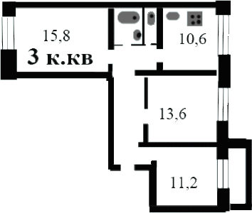 планировка трехкомнатной квартиры 137 серии