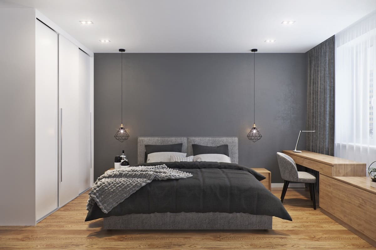 Шкаф-купе для спальни в стиле минимализм