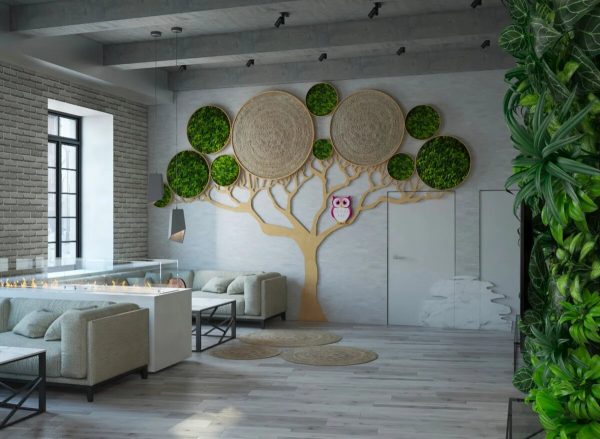 Декоративное дерево на стене