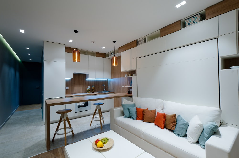 кухня 15 кв м с диваном дизайн идеи