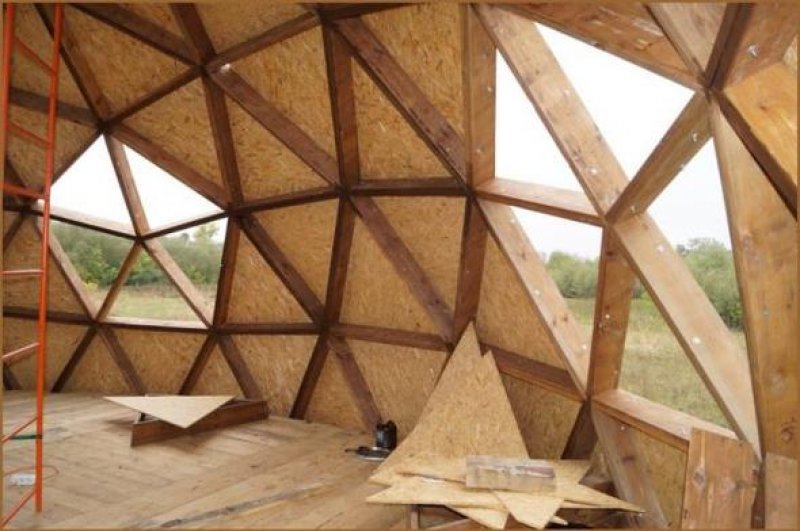 Строительство купольного дома по каркасной технологии.