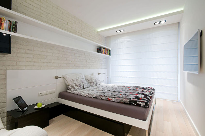 Дизайн маленькой спальни 12 кв.м. - фото