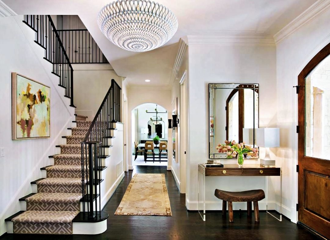 Дизайн холла в частном доме с лестницей в современном стиле: правила .