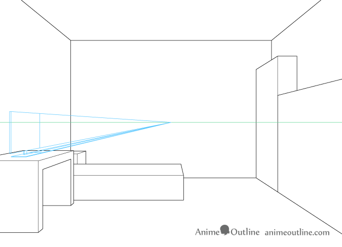 One point perspective drawing computer monitor