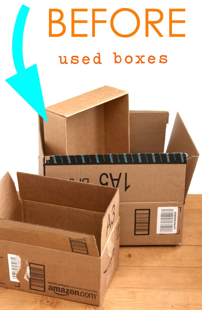 make storage boxes using upcycled cardboard boxes