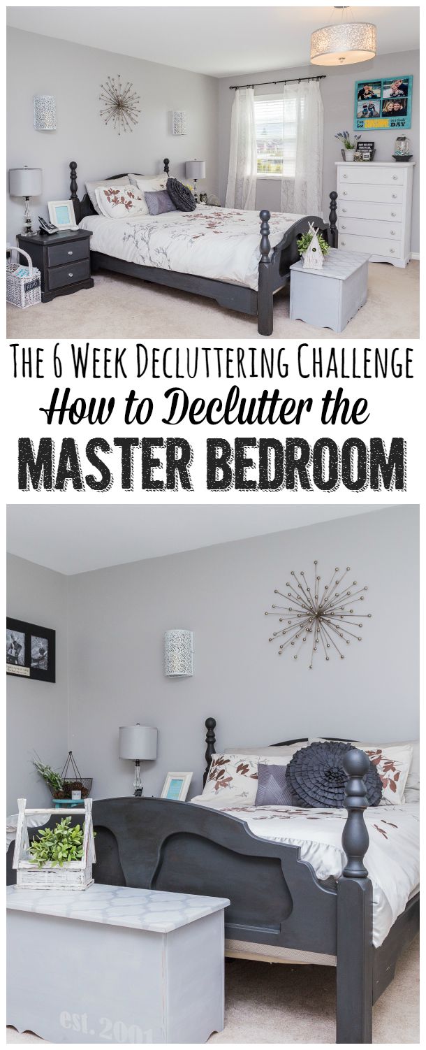 How to declutter a master bedroom.  Great tips and free planning printables to help you get things done once and for all.