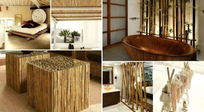 мебель с бамбуком в стиле комнаты