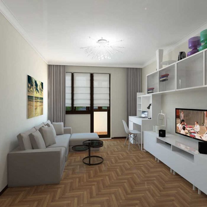 вариант яркого интерьера современной квартиры 50 кв.м