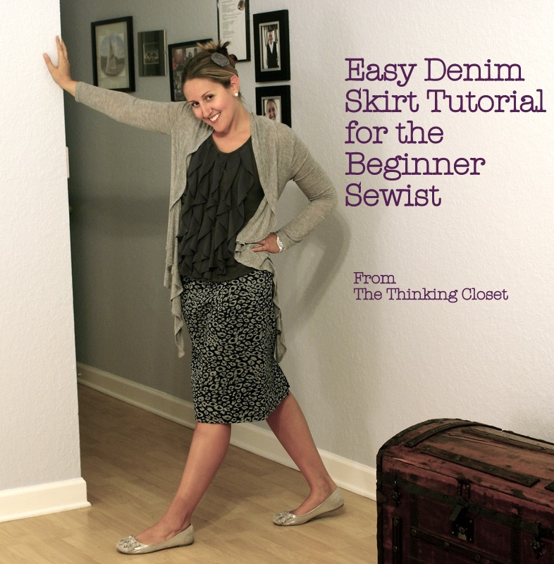 Easy Denim Skirt Tutorial for the Beginner Sewist via The Thinking Closet